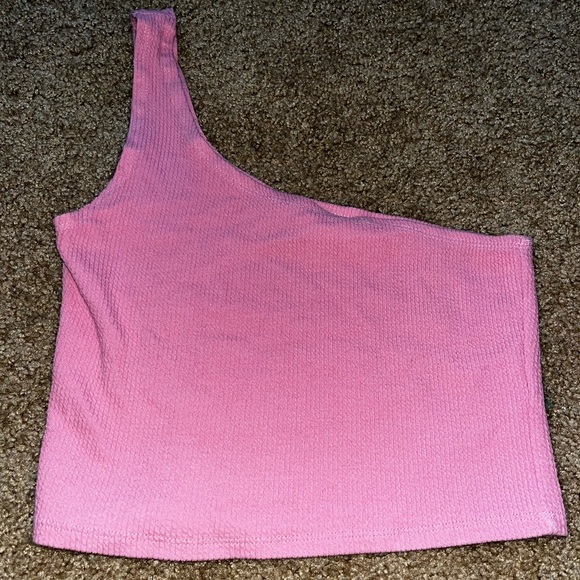 PacSun Pink One shoulder crop top - Picture 1 of 4